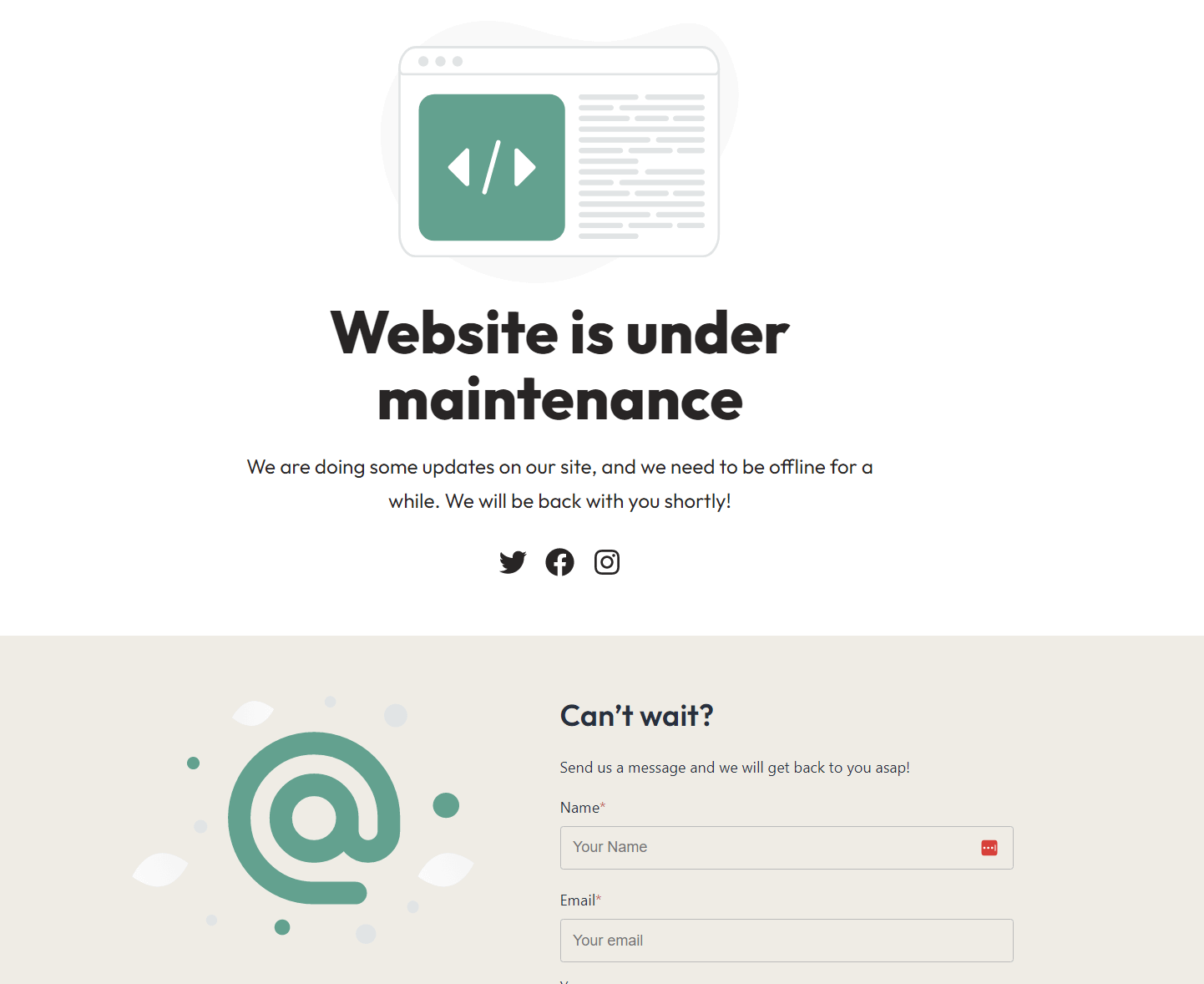 Website under maintenance template