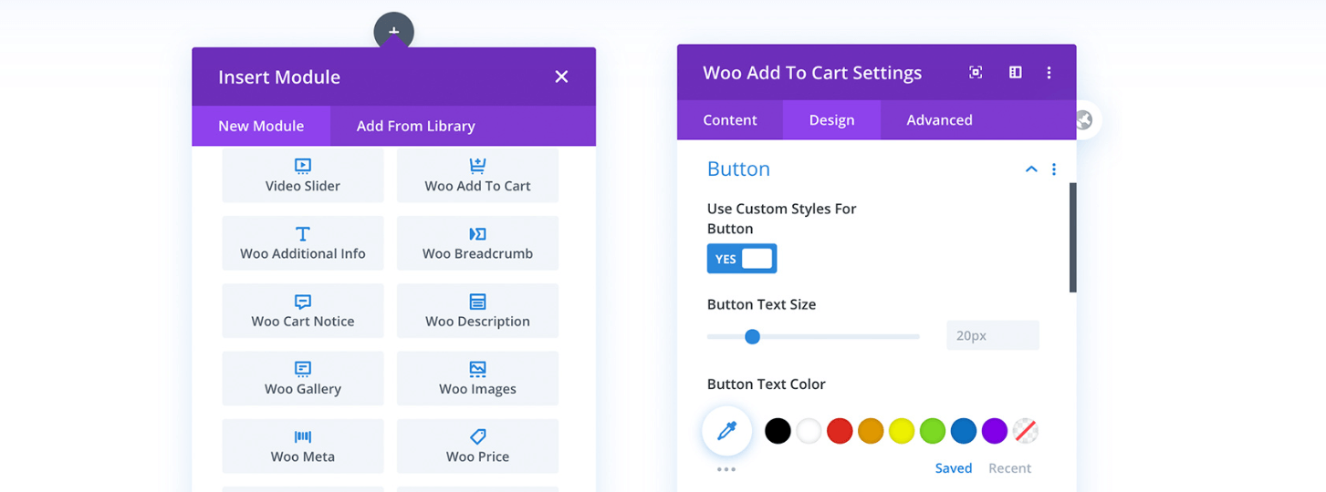 Editing a WooCommerce module.