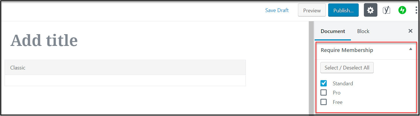 Restrict access to content based on membership