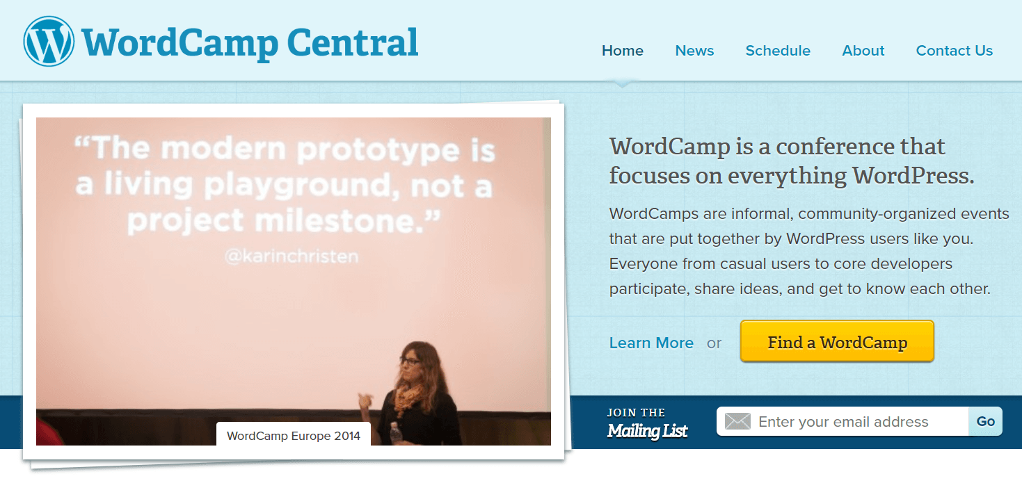 The WordCamp website.