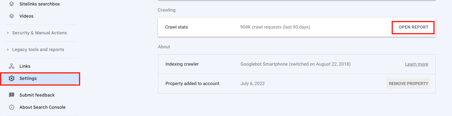 How to access the Crawl Report in Google Search Console