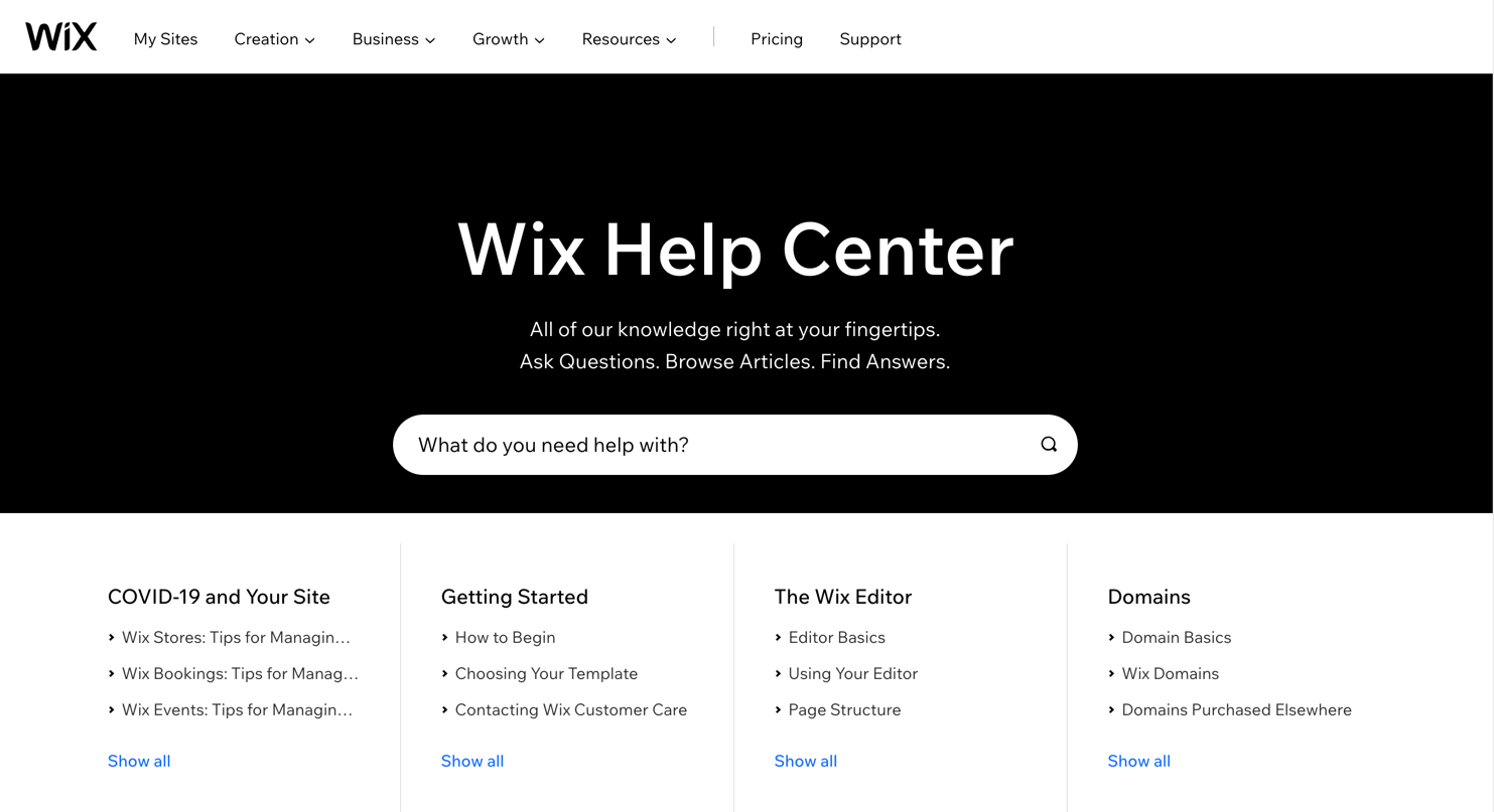 wix help center 