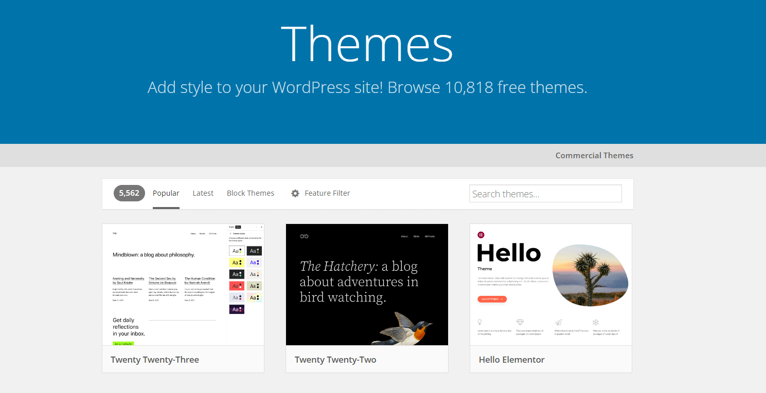 WordPress themes.