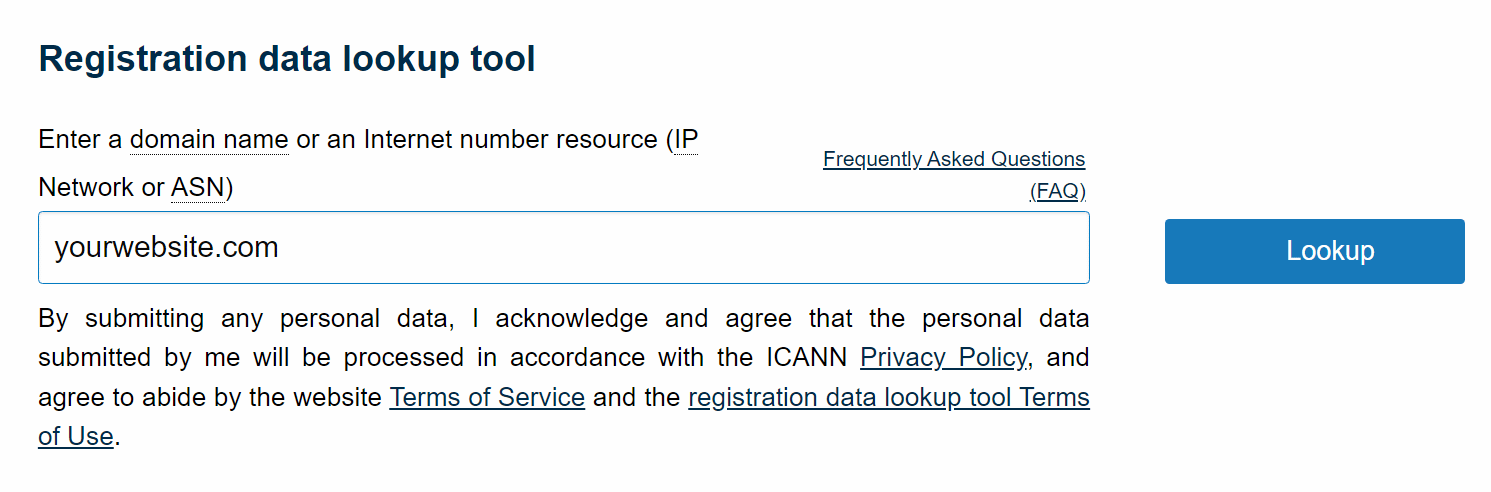 Looking up domain contact information.