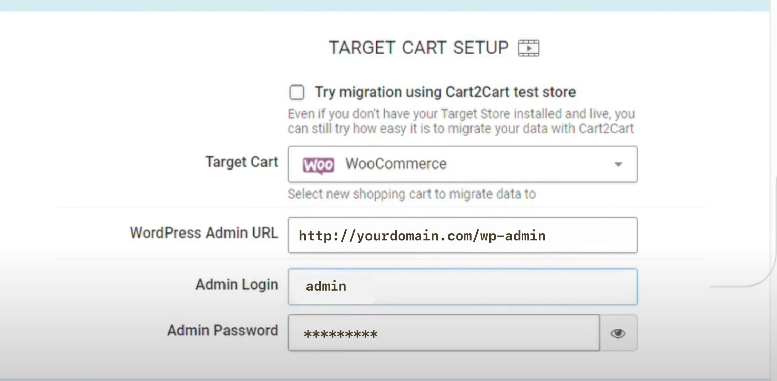 Typing in Target cart and WordPress login details.