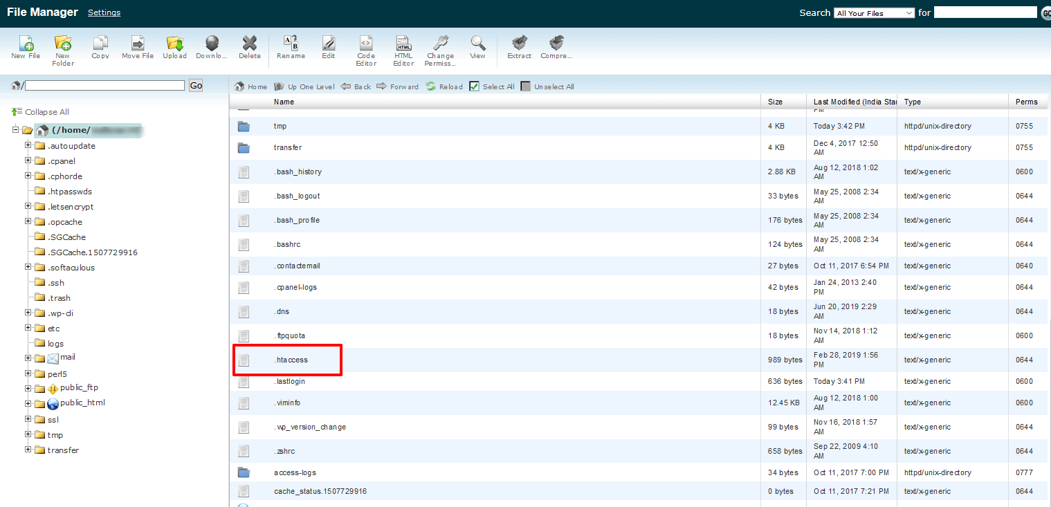 Where to find .htaccess file to add 301 redirect in WordPress