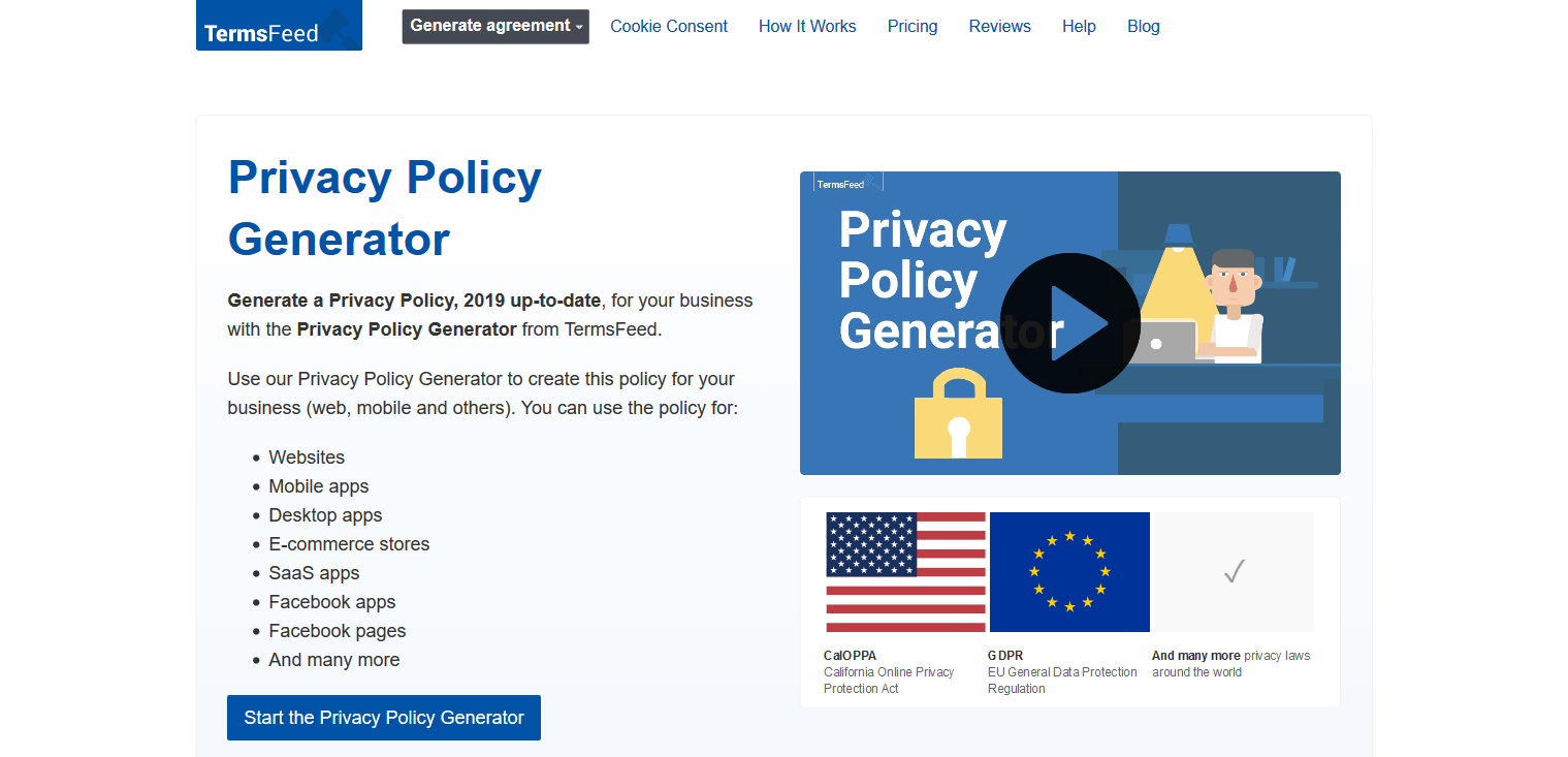 1 Privacy Policy Generator: Free, CCPA, GDPR, CalOPPA - Privacy