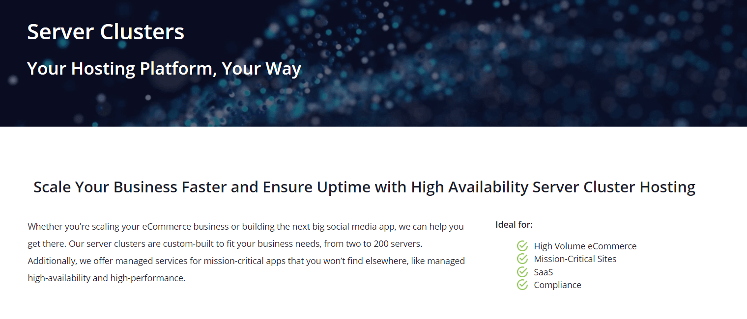 Liquid Web cluster hosting. 