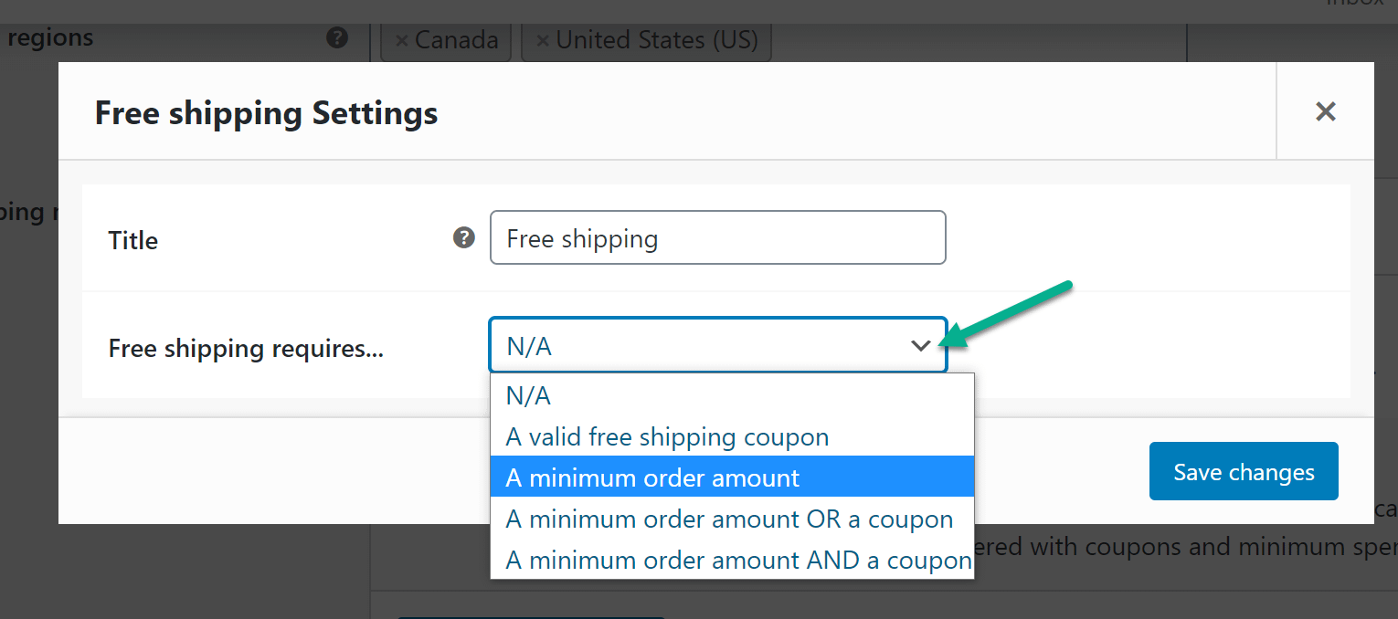 minimum order amount for free WooCommerce shipping