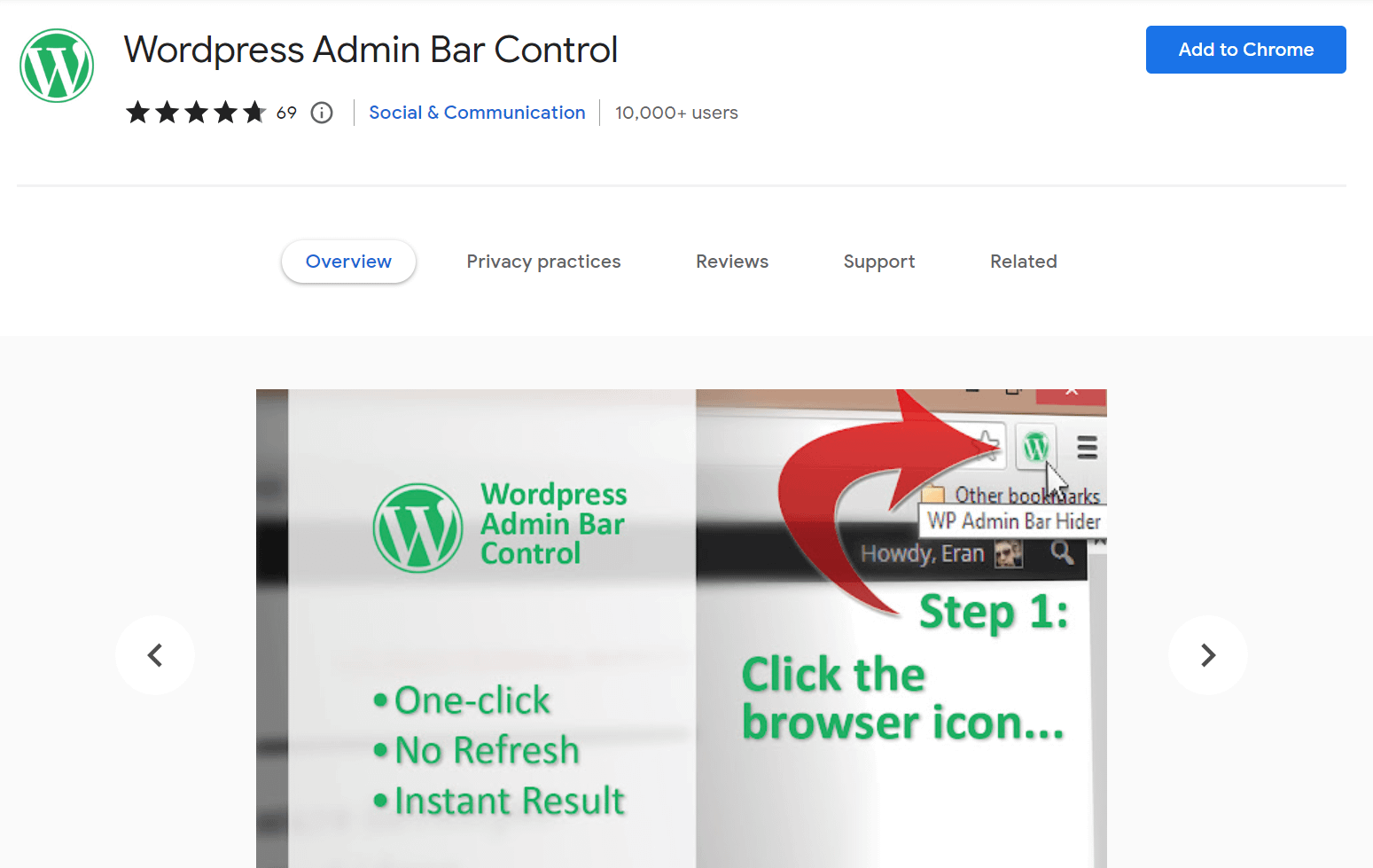 wordpress admin bar control.
