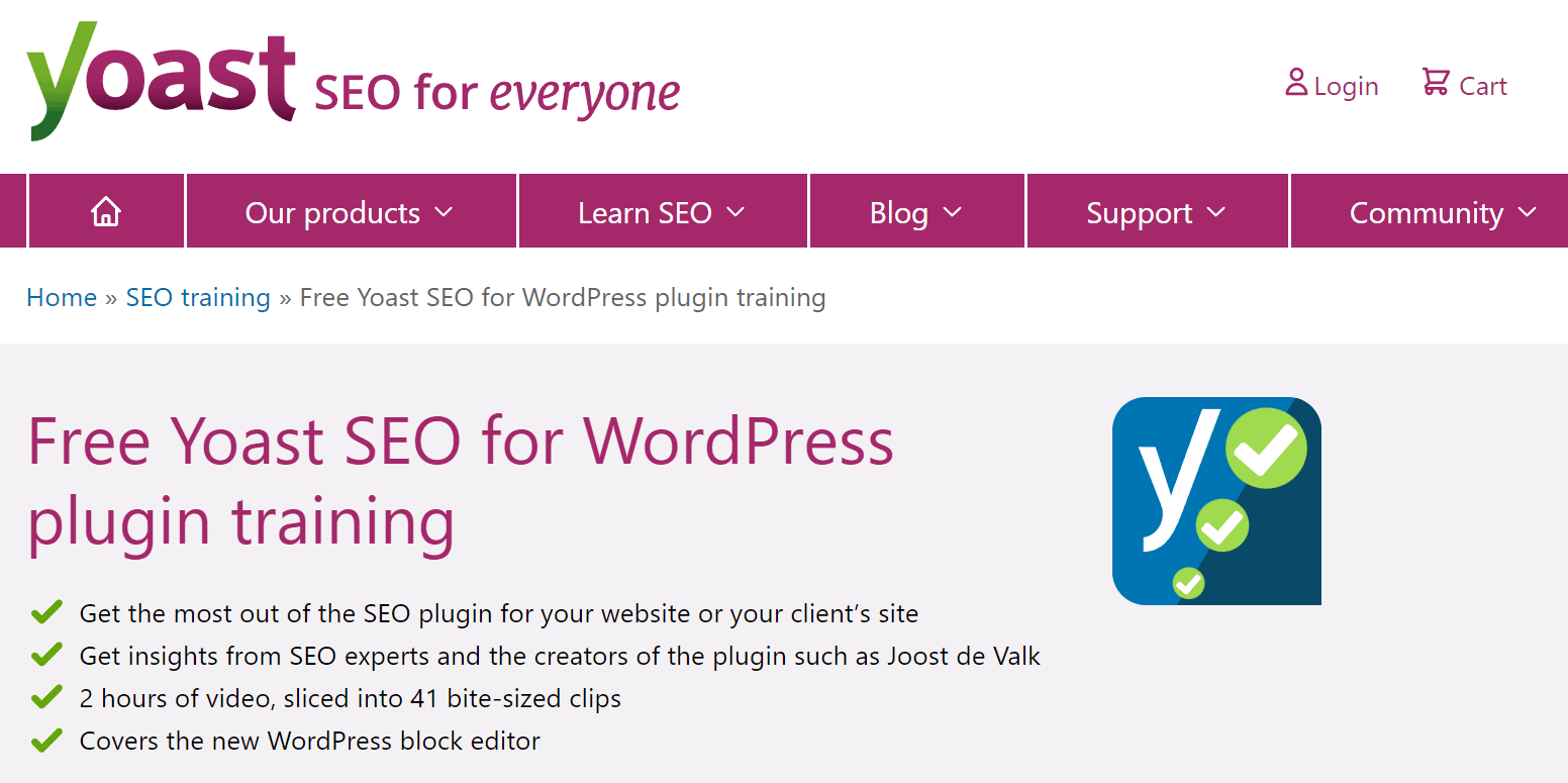 Free Yoast SEO plugin training for WordPress