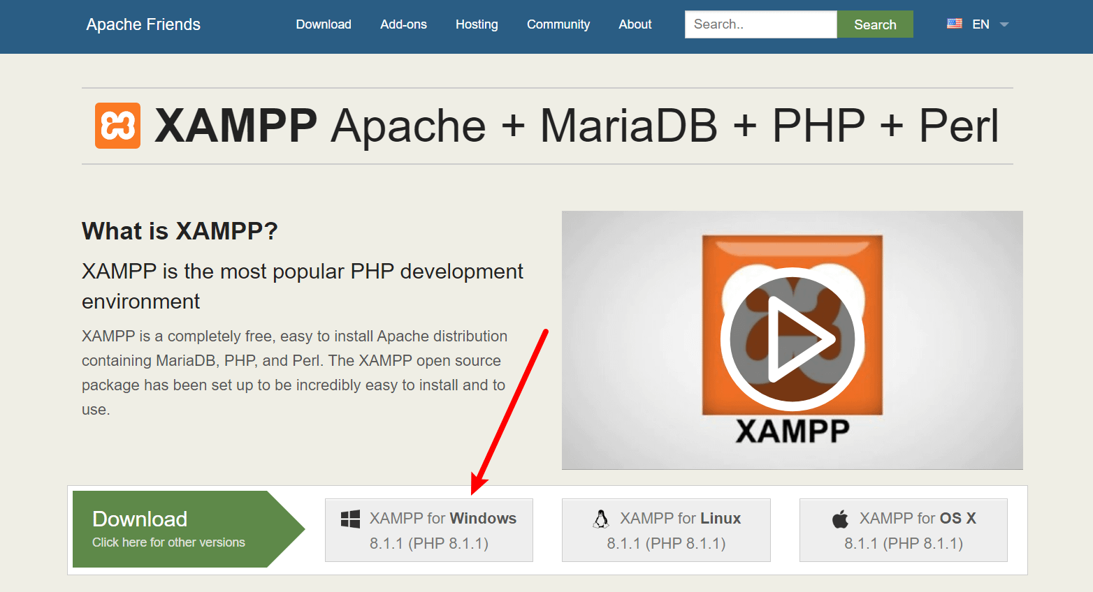 xampp website - your tool to install WordPress locally.