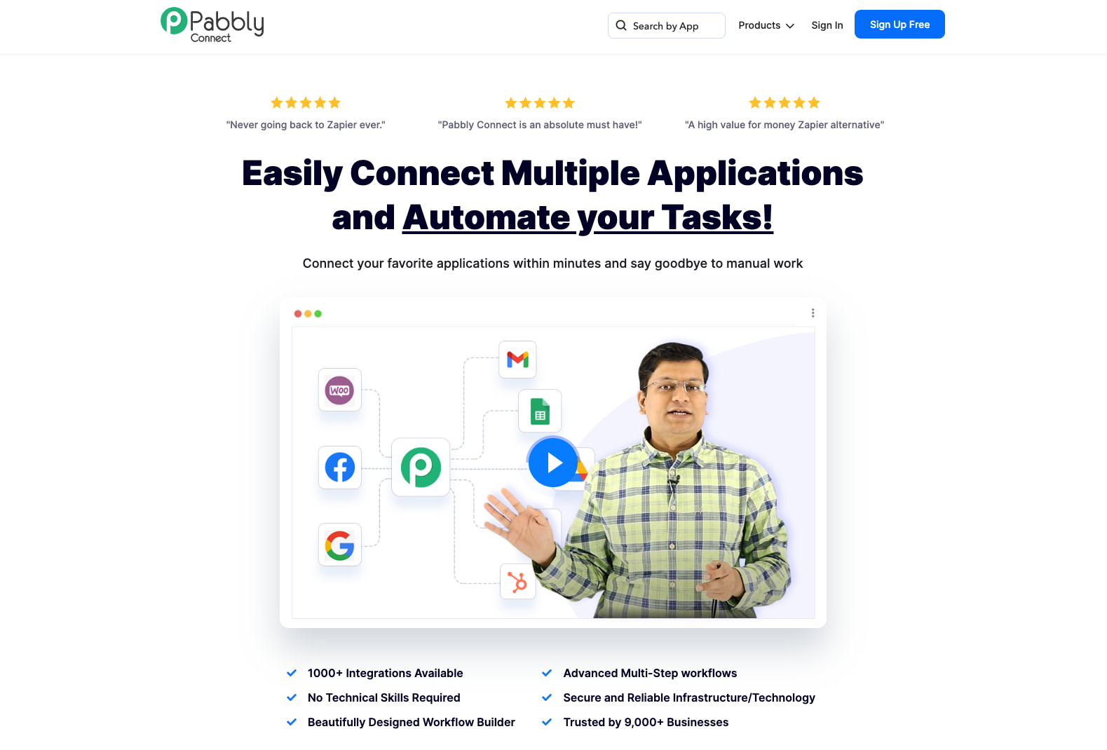 Pabbly Connect Homepage | Free Zapier Alternatives.
