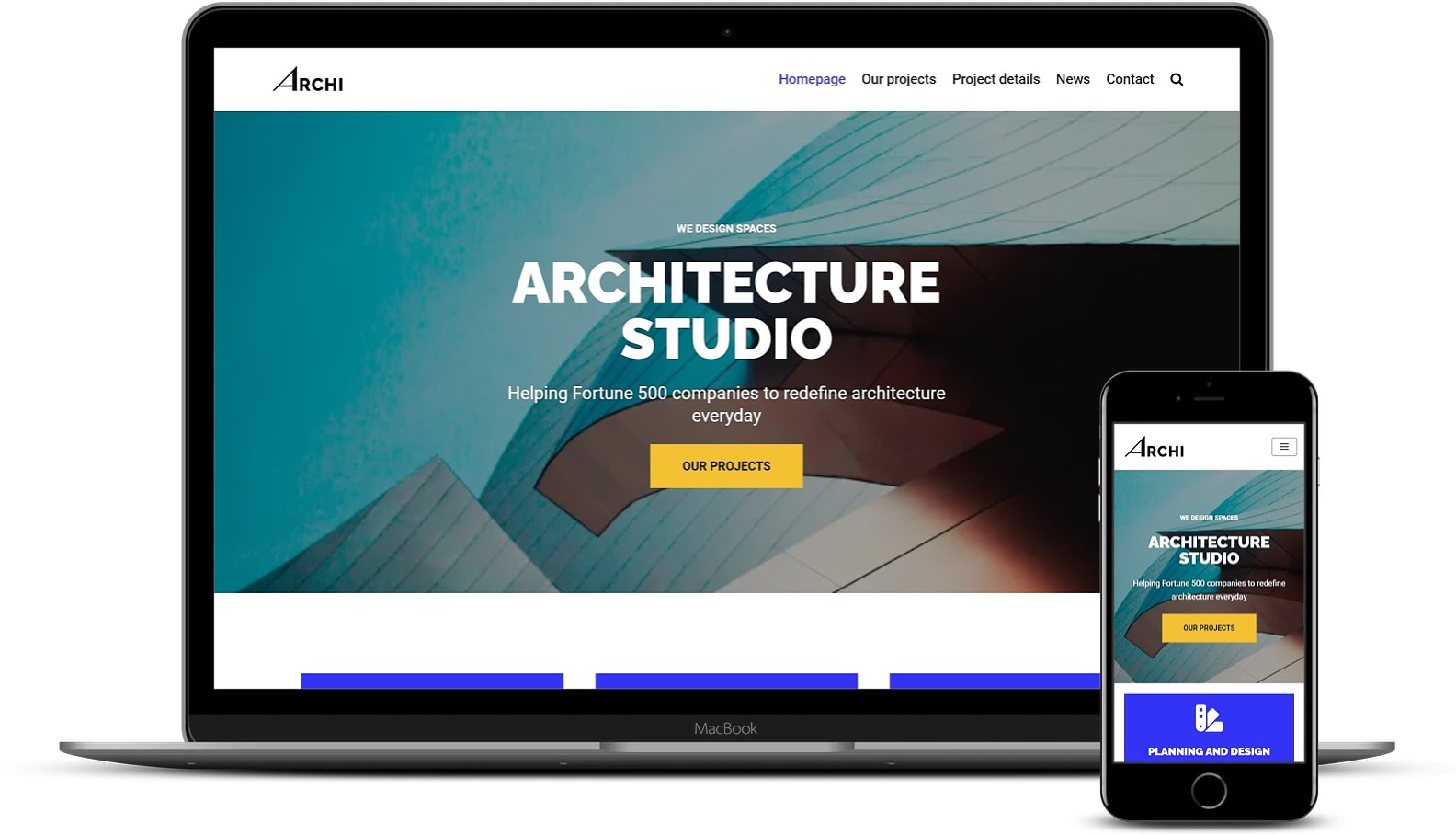 WordPress template for architecture