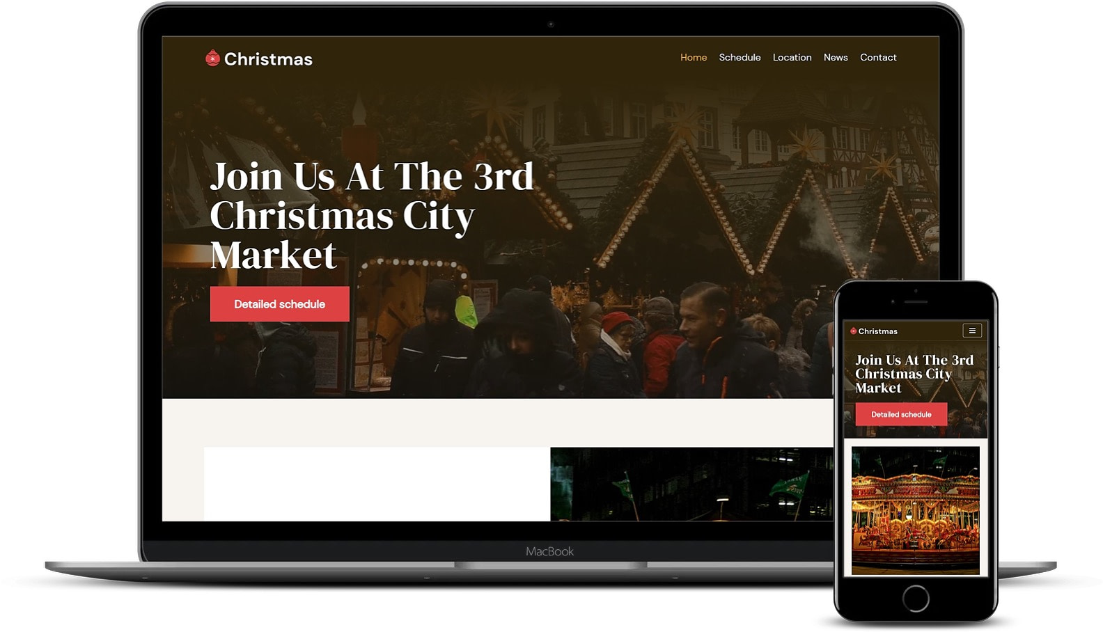 Christmas Market WordPress template for Elementor