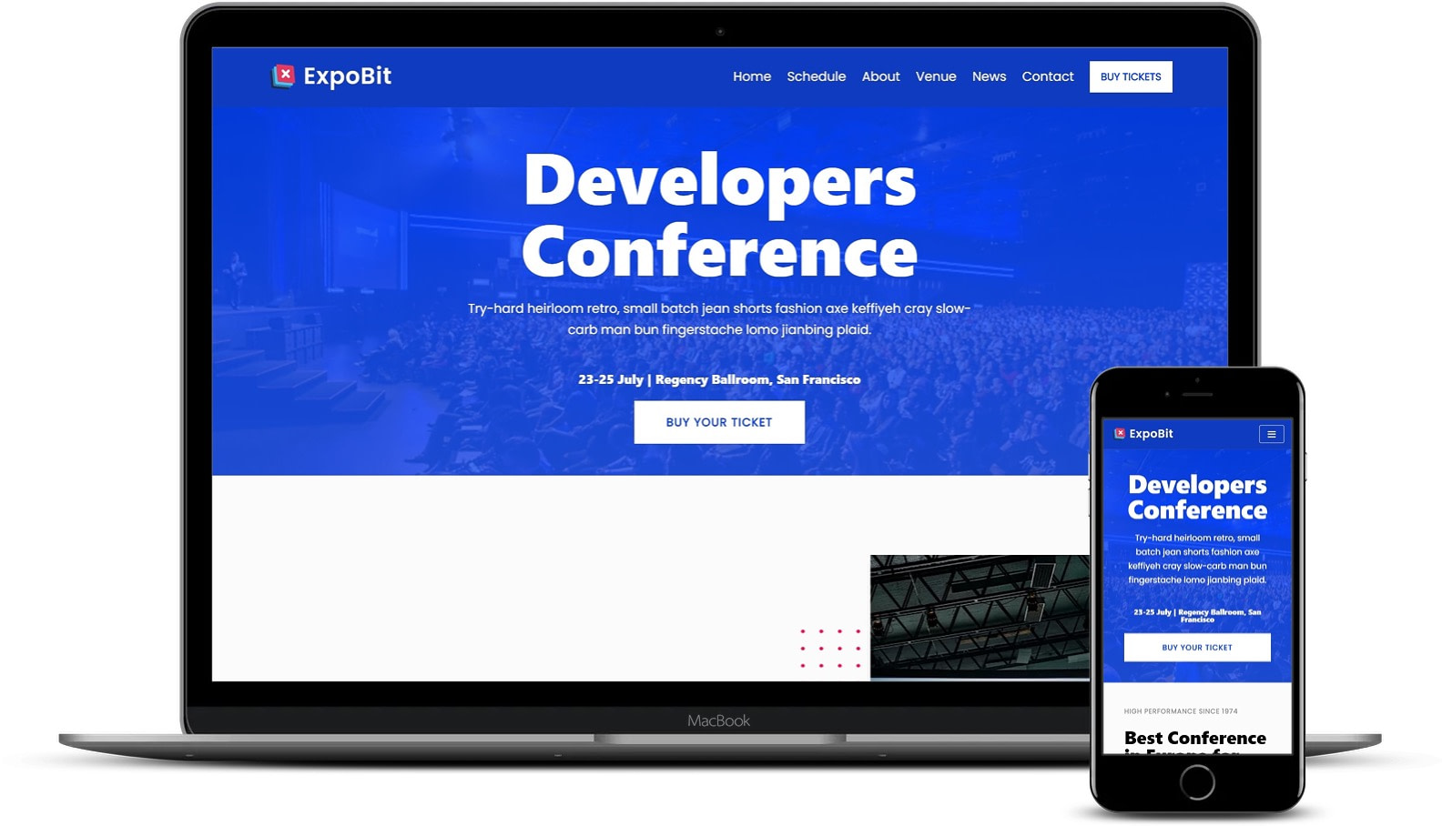 WordPress template built for conference websites