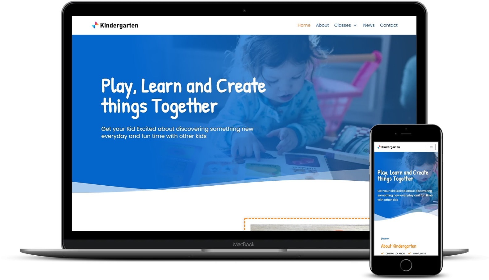 Kindergarten wesite template for Neve