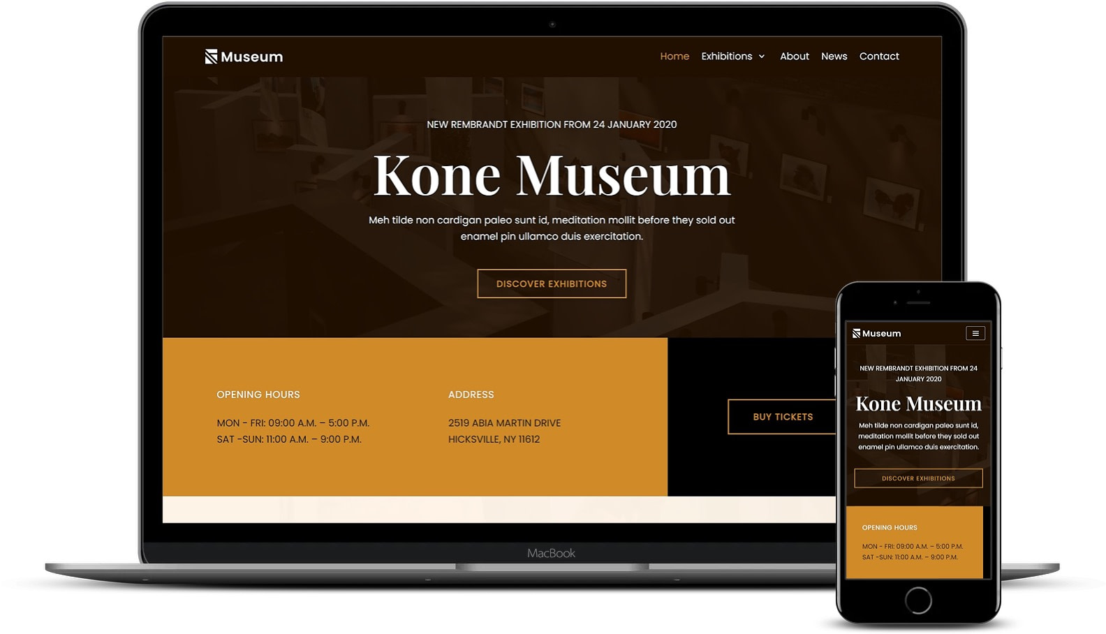 Premium Elementor templates - Neve Museum template