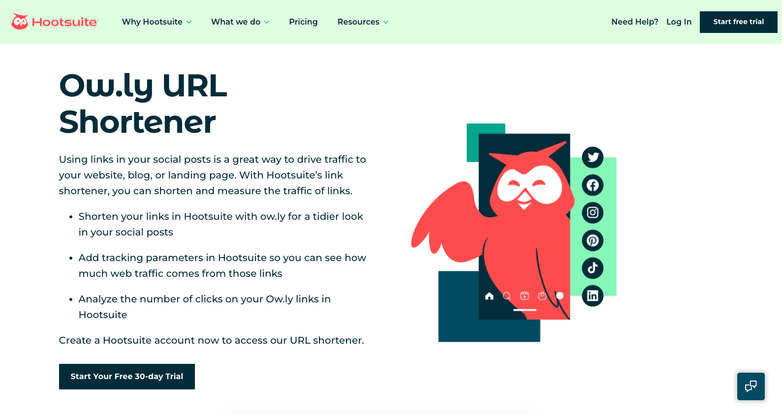Owly is a URL shortener service that's part of Hootsuite.