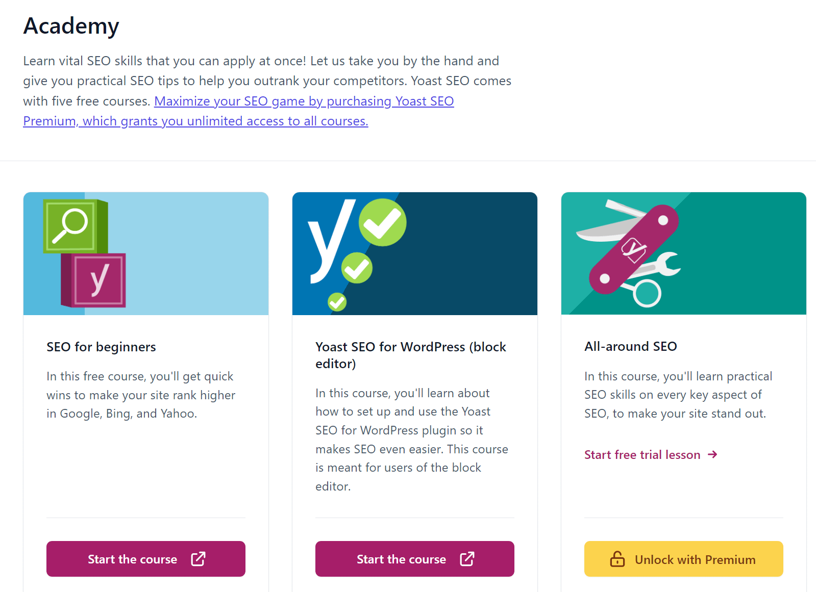 Yoast SEO academy.
