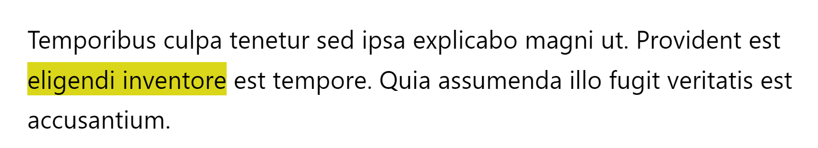 An example of how to use WordPress to highlight text.