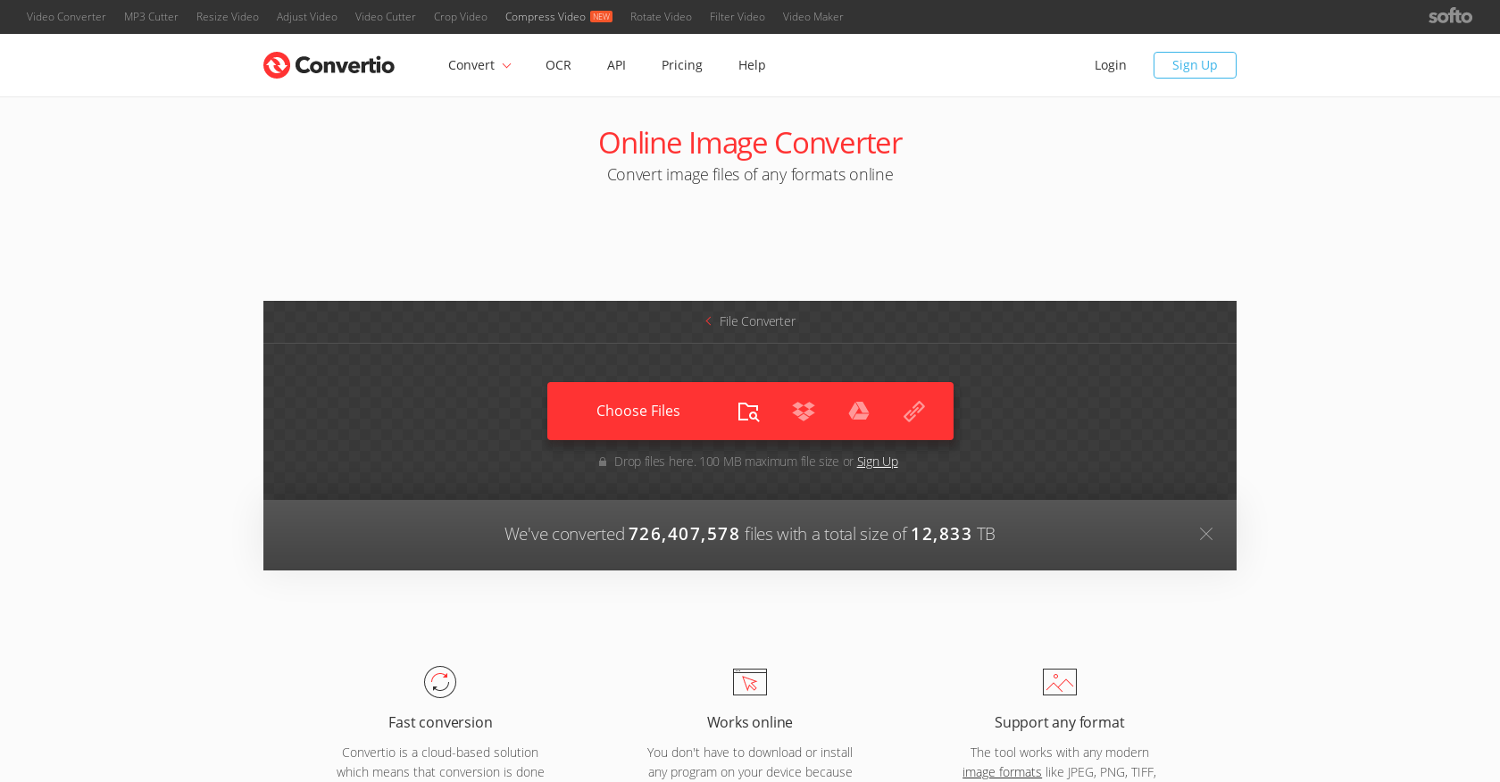 Tools to convert images - Convertio