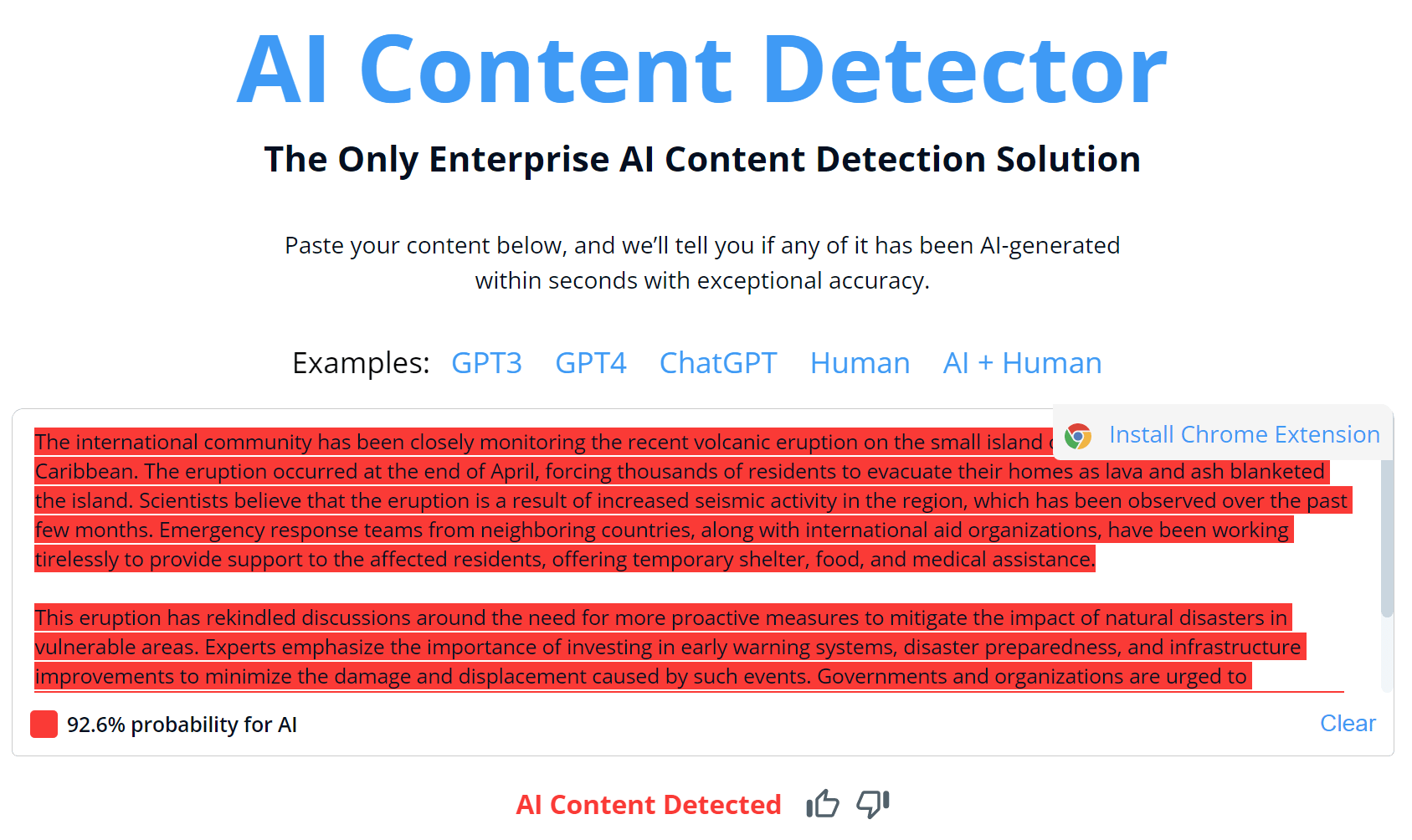 AI Content detectors: Copyleaks test.