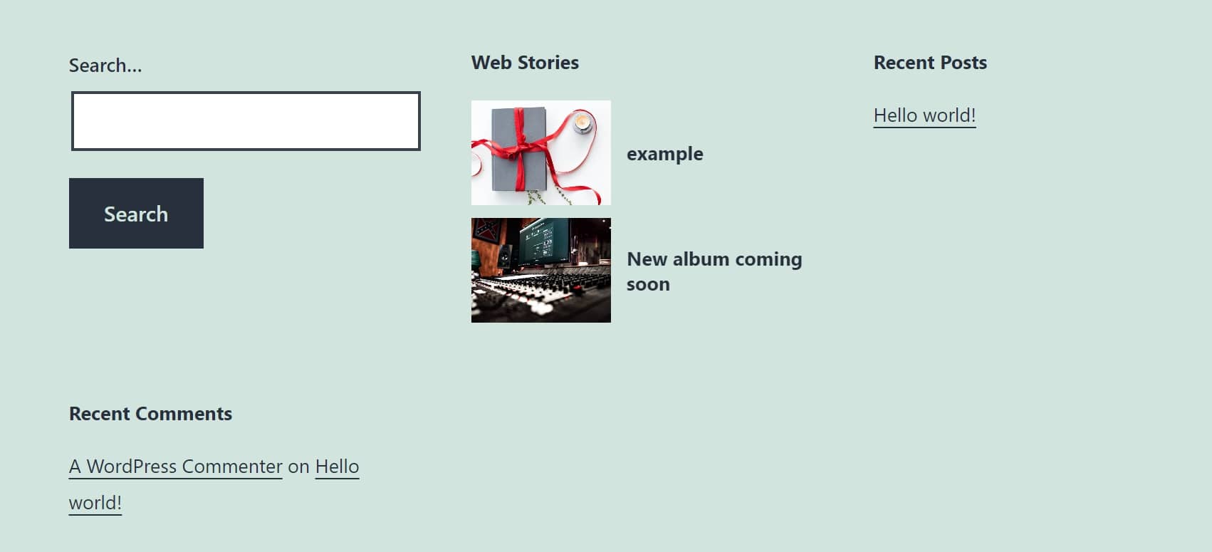 Web Stories WordPress widget