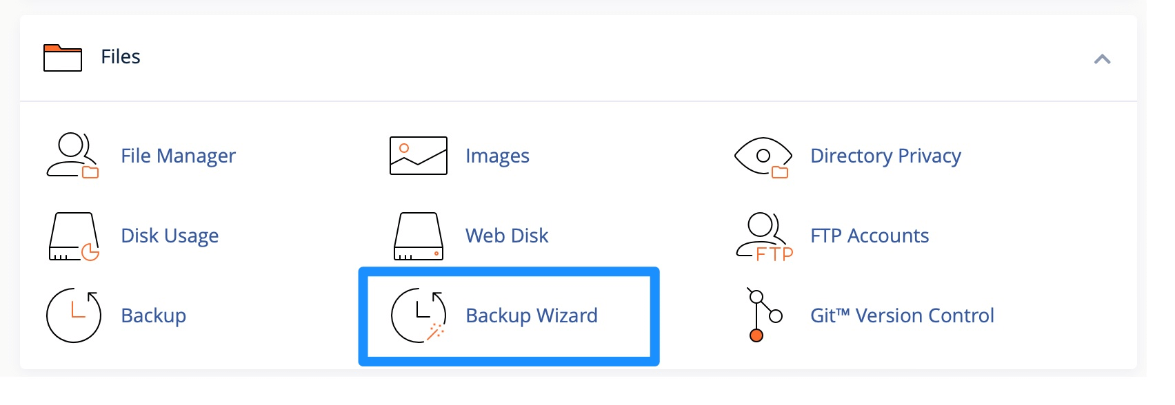 How to backup a WordPress site with the Backup Wizard.