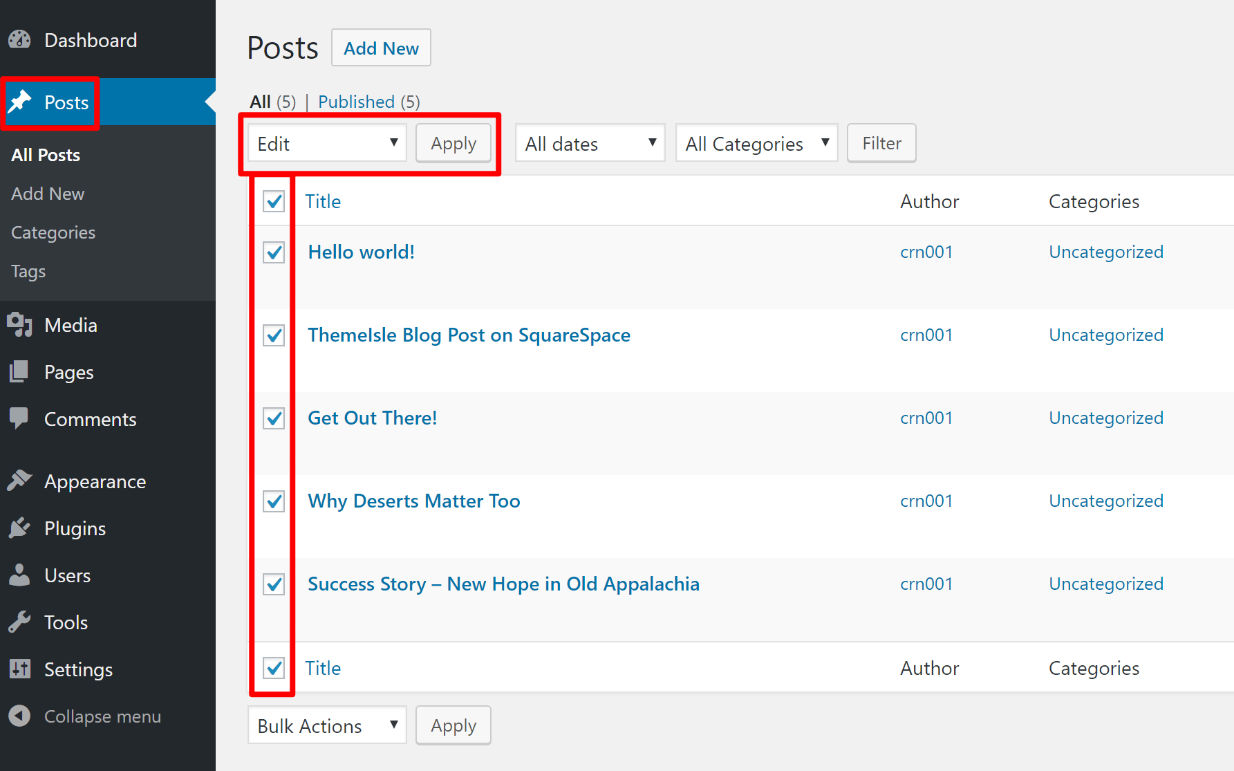 Select all posts