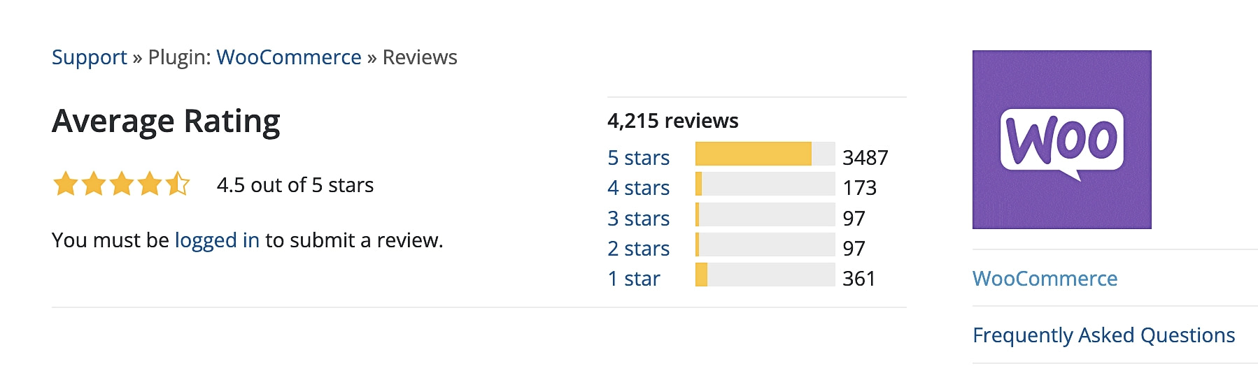 WooCommerce reviews. 