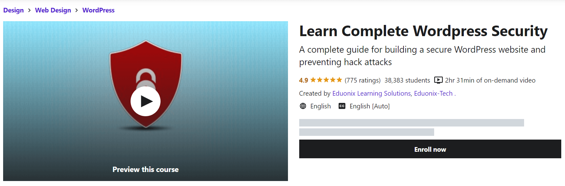 Learn Complete WordPress Security is one of the best free WordPress courses for security. 