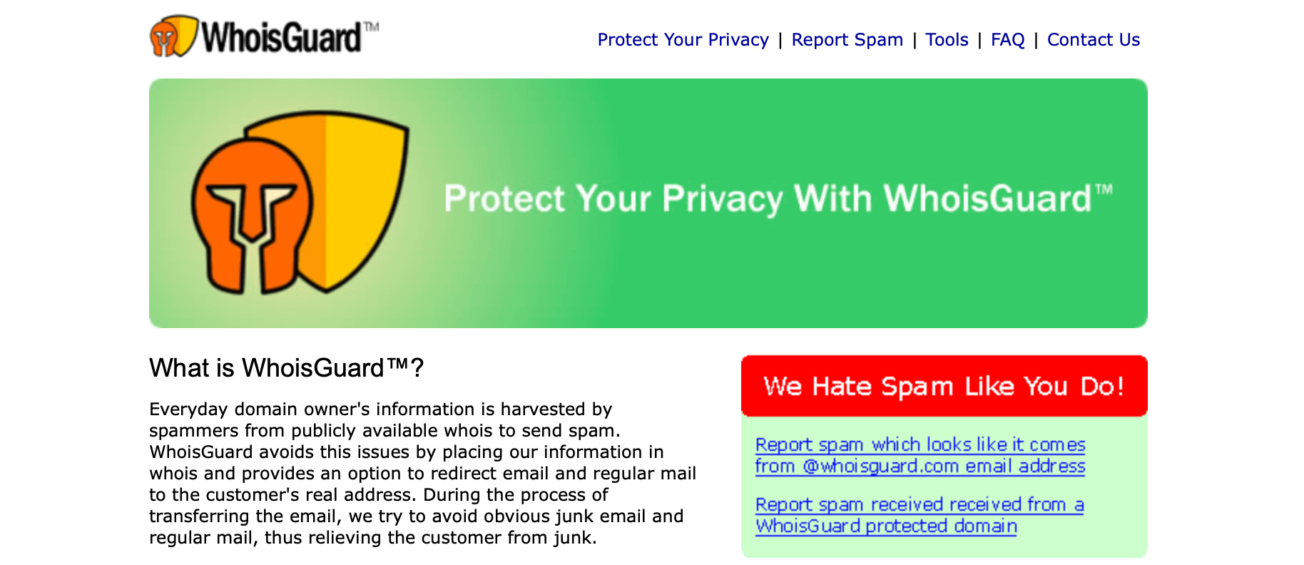The WhoisGuard website.