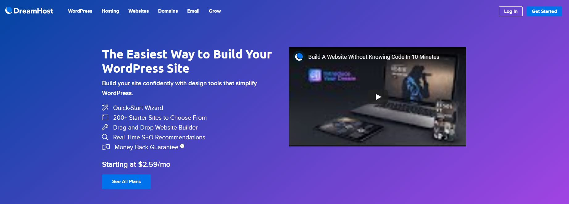 The DreamHost WordPress website builder.