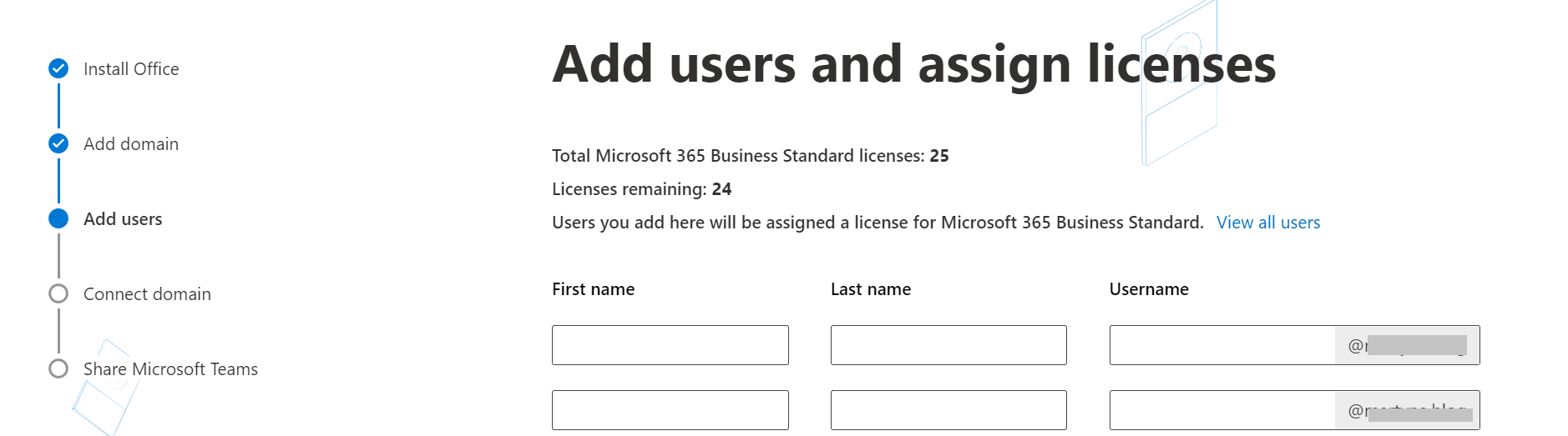 Adding users to a custom branded email address in Office 365.