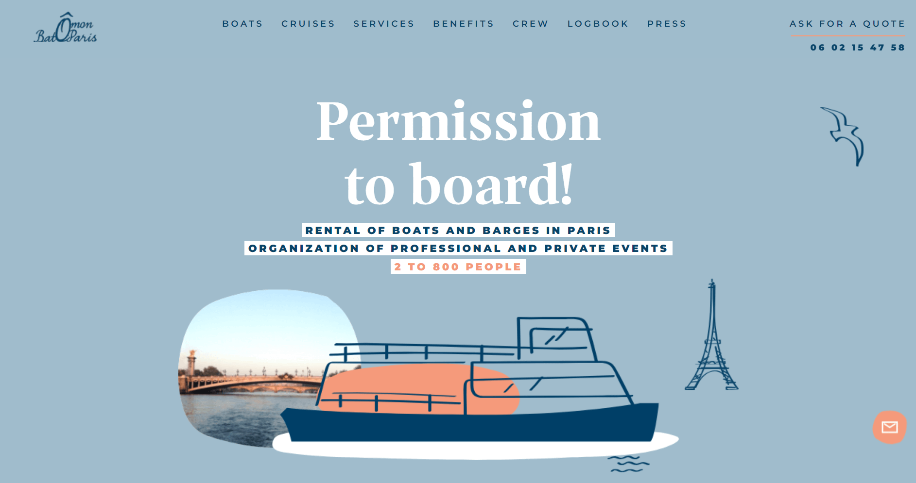 Bateau Mon Paris runs on the Hello Elementor WordPress theme.