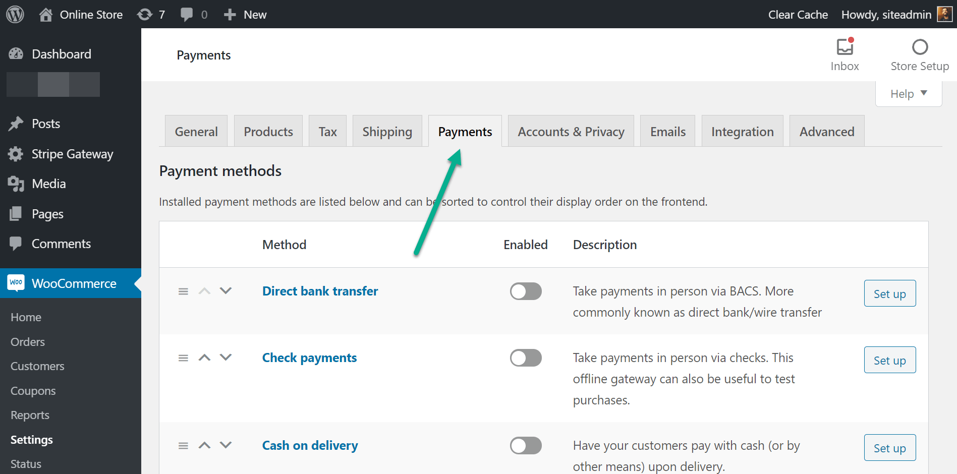 payment tab for WooCommerce Apple Pay.