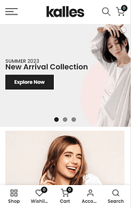 Kalles theme mobile design for Shopify