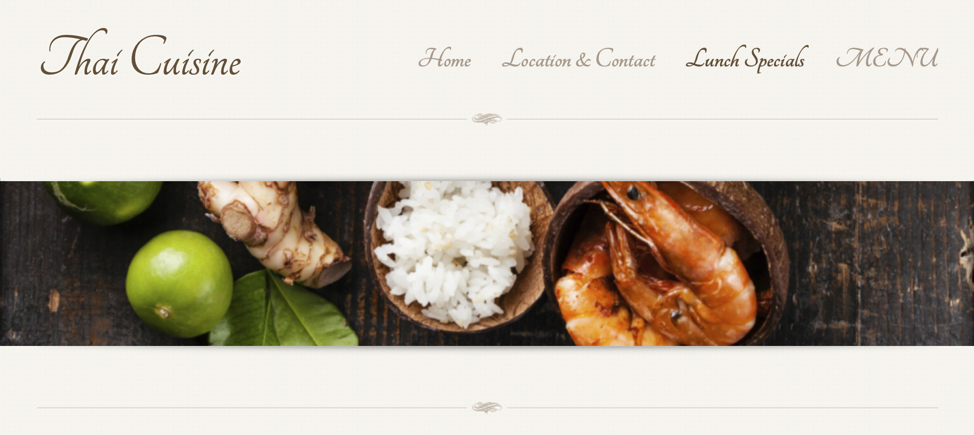 The Thai Cuisine restaurant website.