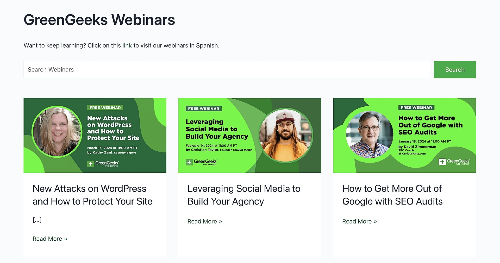GreenGeeks webinars offers information that is both informative and instructional.