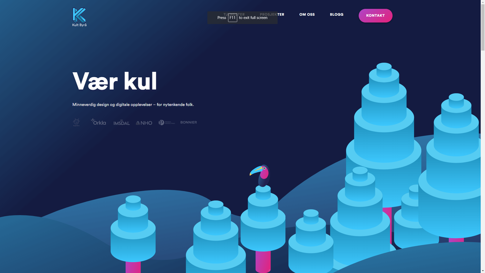 Домашняя страница сайта с интересным дизайном в цветовой гамме.