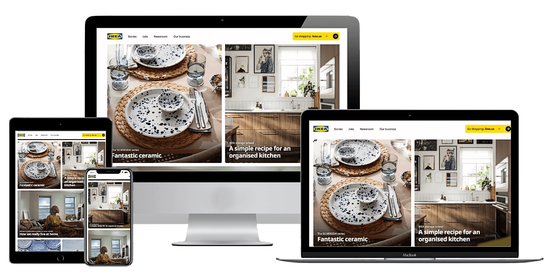 IKEA uses a responsive tile layout on their homepage.