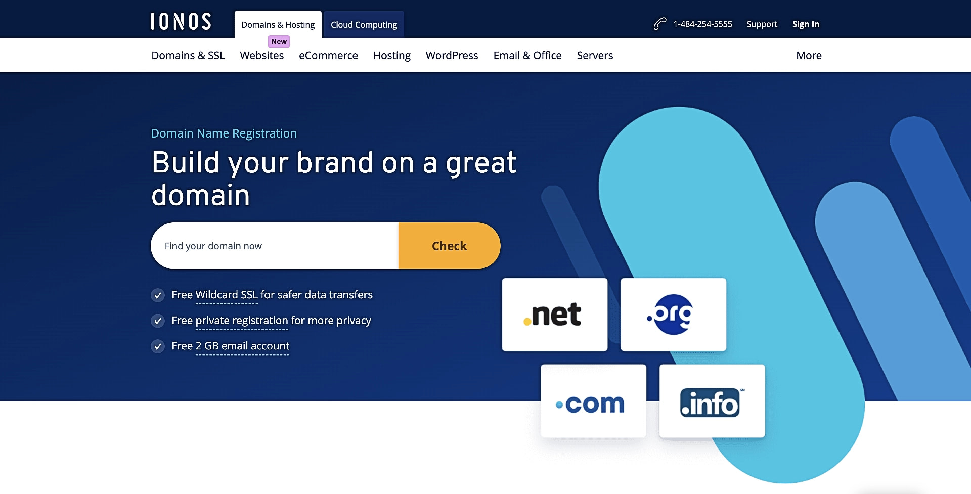 1&1 IONOS is among the best domain registrars.