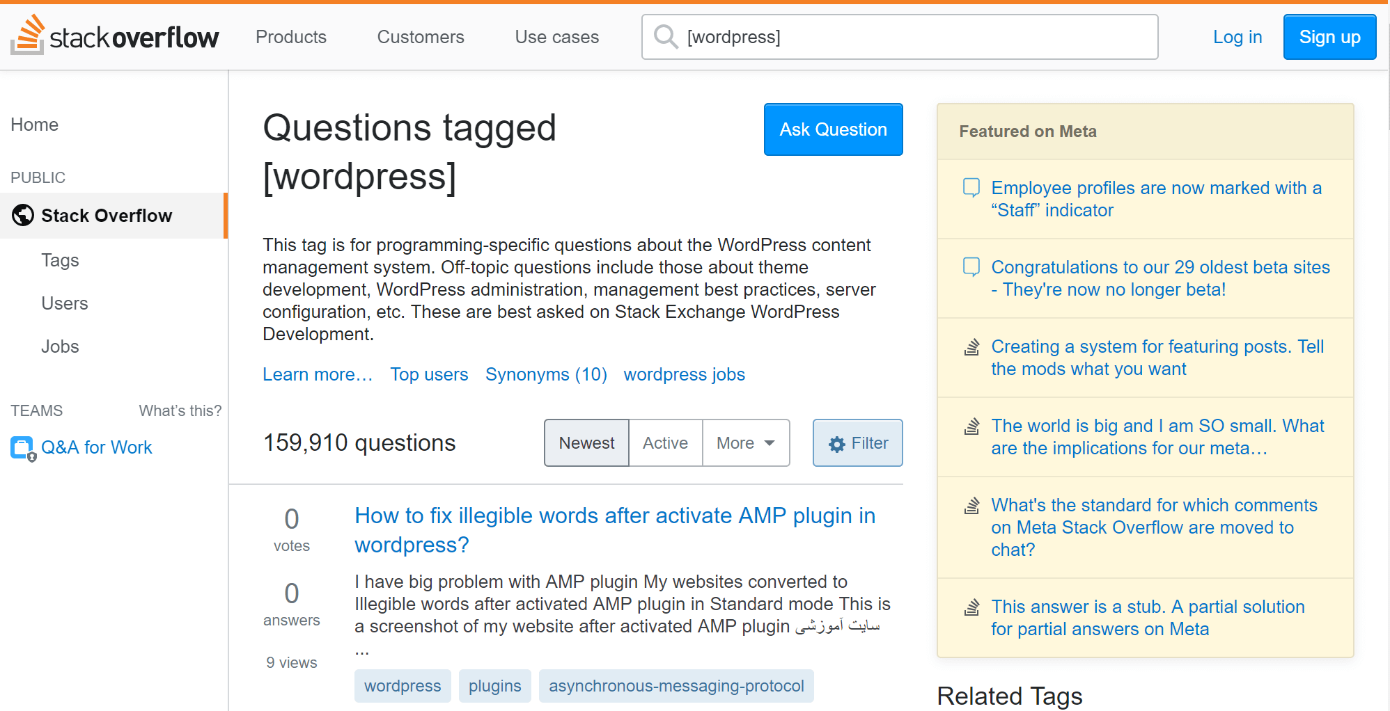 Stack Overflow uses its logo on every menu