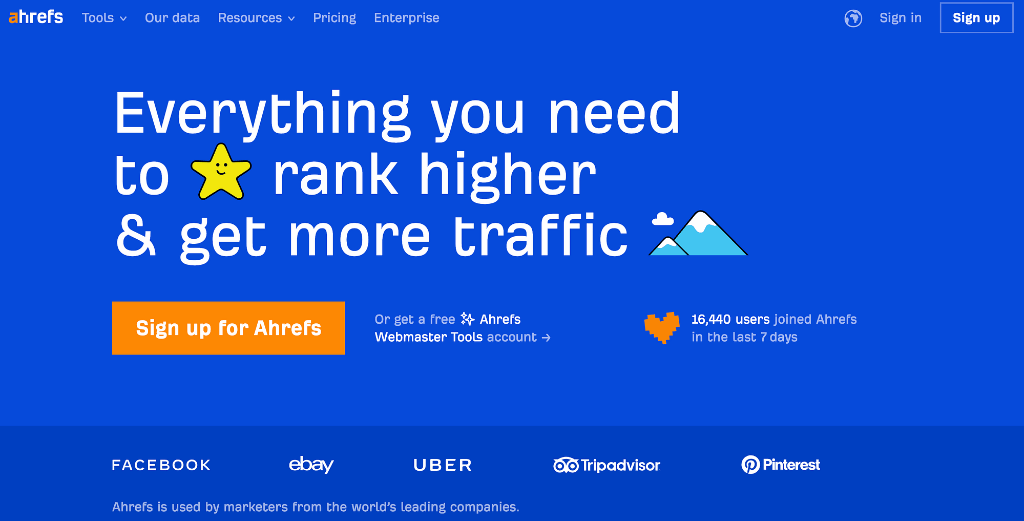 The ahrefs website