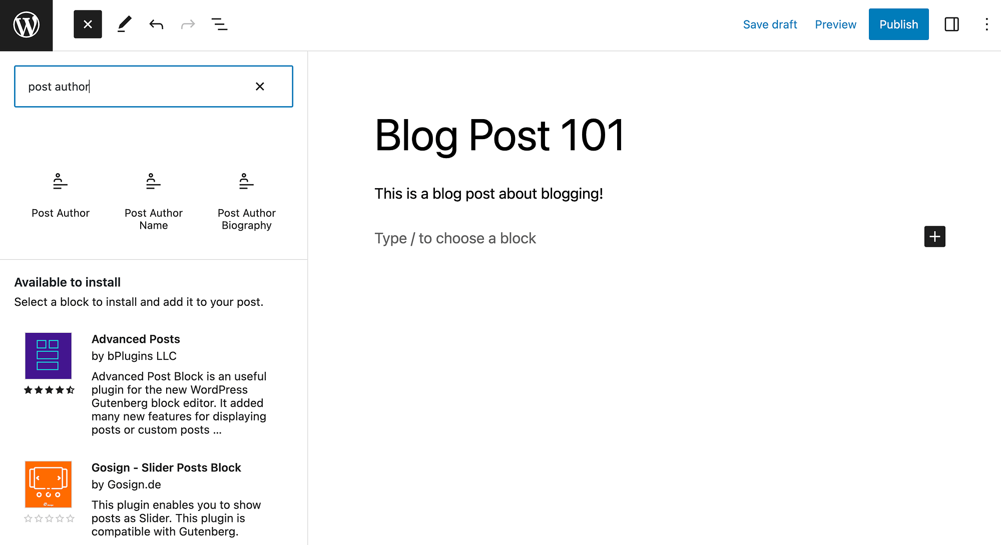 How to add WordPress author bio using the Post Author block.