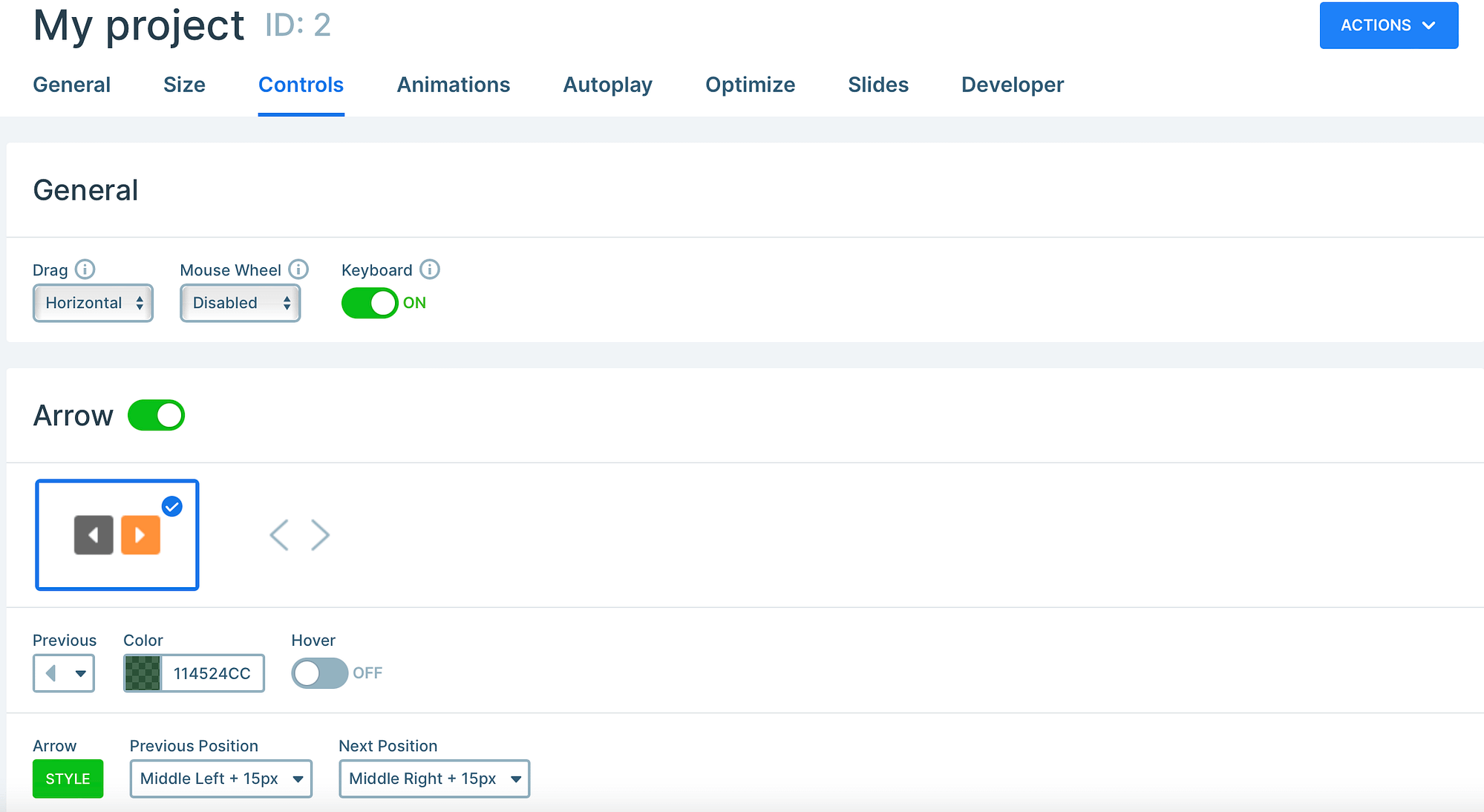 Smart Slider 3 customization options.