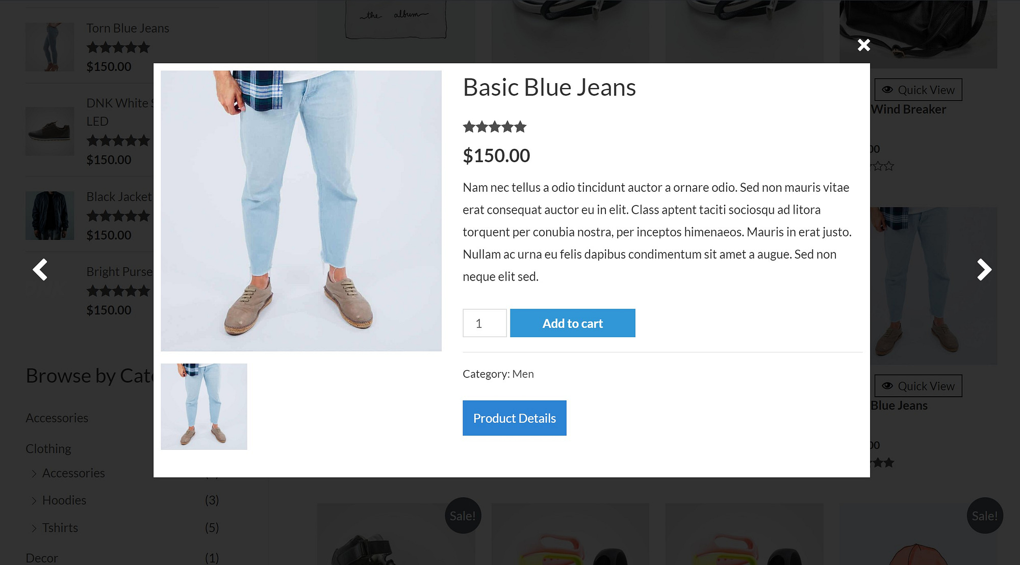 Quick View WooCommerce example