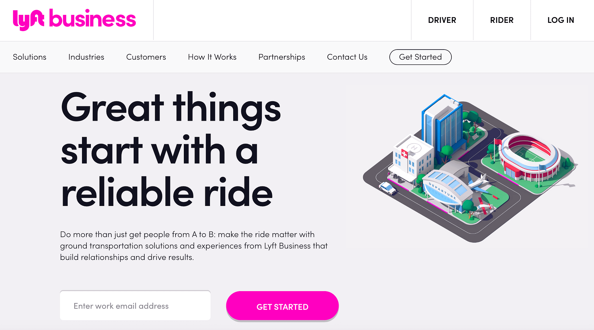 Lyft Business has a good CTA button.