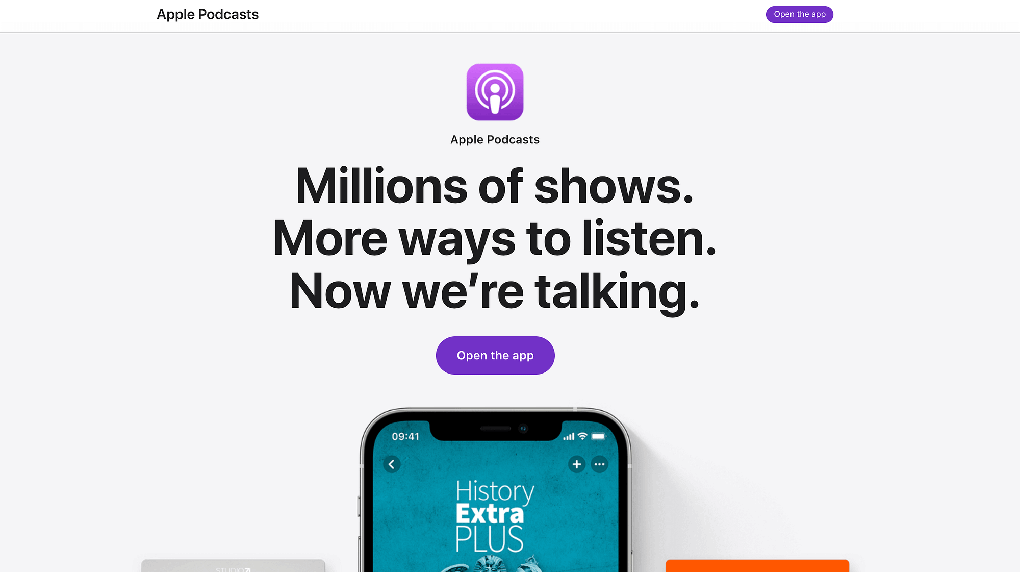 The Apple Podcasts platform. 